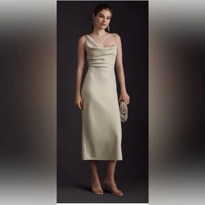 Anthropologie BHLD August Satin Charmeuse Midi Dress